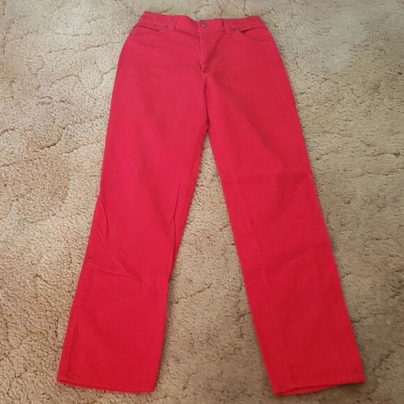 Vintage Bright Red HHS Corduroy Pants Junior Sz 13 - Picture 1 of 7